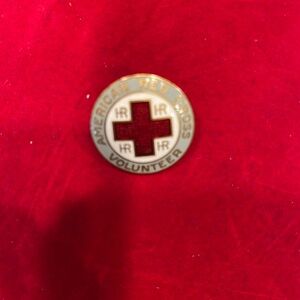 Vntg WWII American Red Cross HR (Hospital and Recreation) Volunteer Button Pin